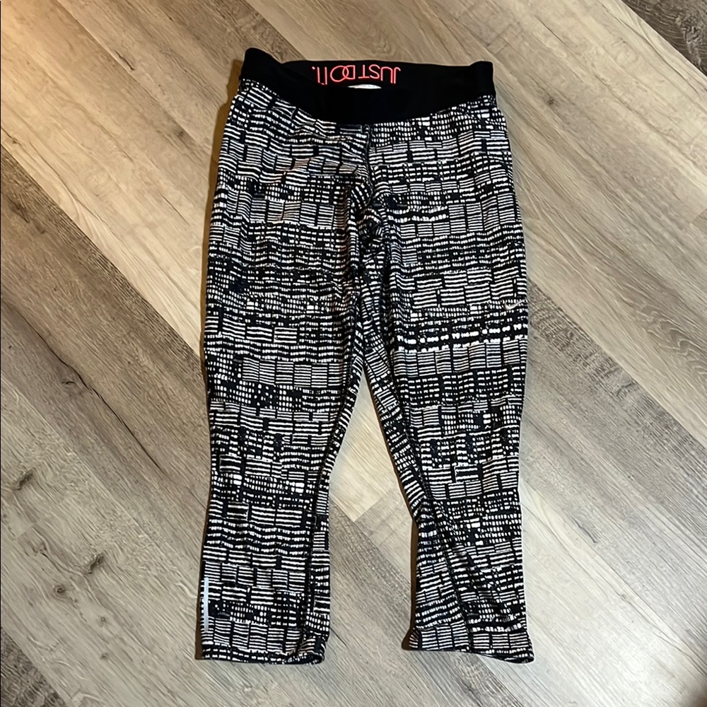Nike Black and White Track Pants with Geometric Design